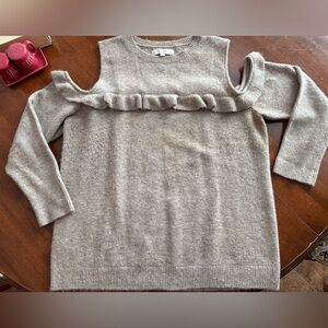 LOFT Off-the-Shoulder Sweater in taupe